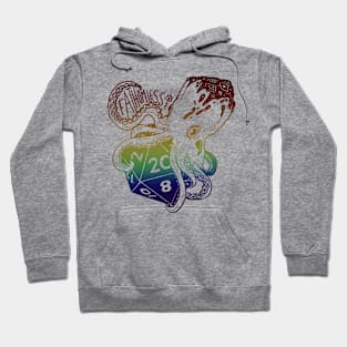 Fathomless D20: dnd 5e warlock dice Dark rainbow text Hoodie